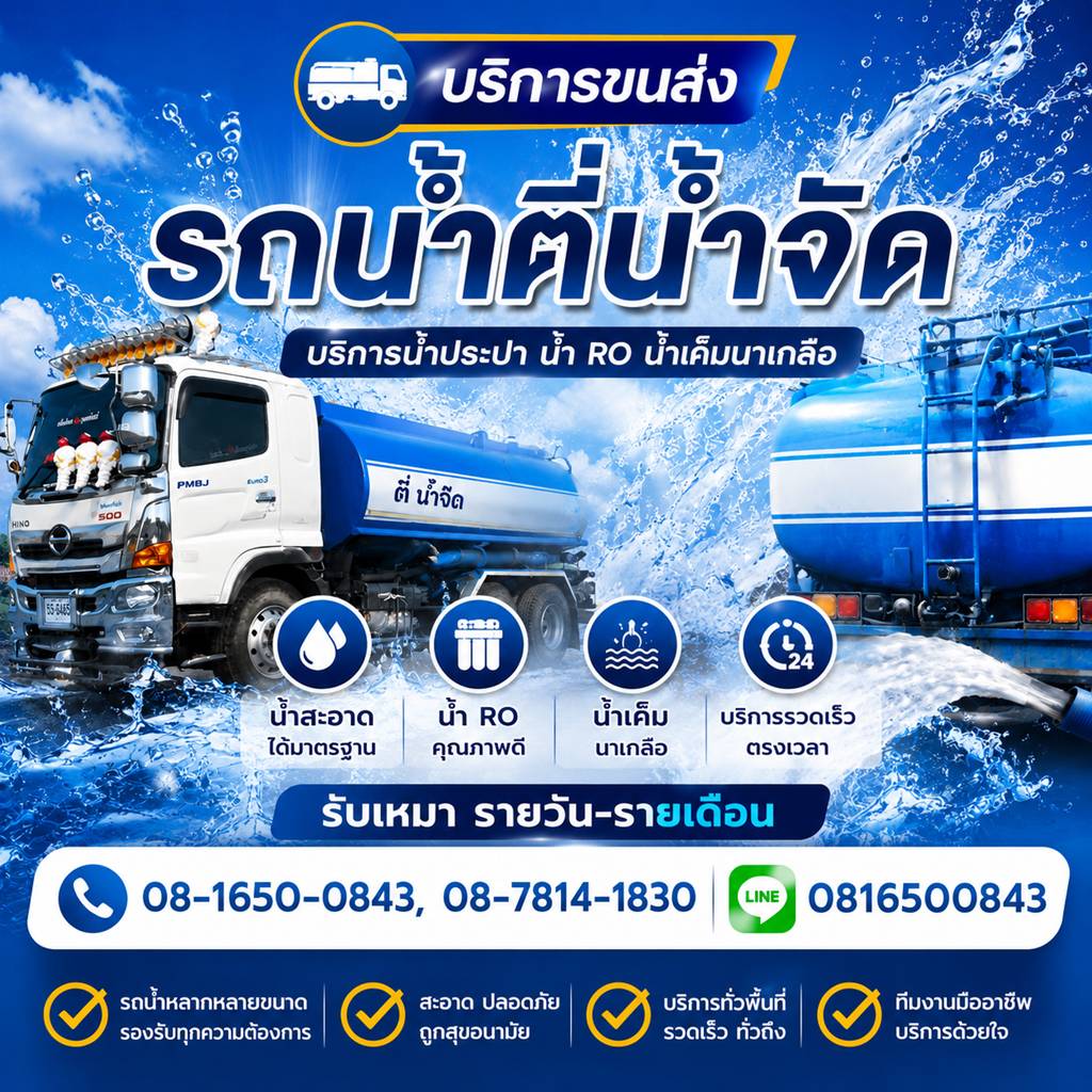 บริการรถน้ำประปา รถน้ำดื่ม RO